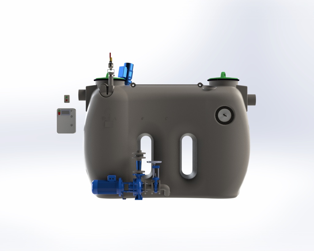 [201-0505] Antžeminis riebalų skirtuvas Greasly-10A-PUMP (Siurblys 50Hz, ENEKA, Iš kairės į dešinę)