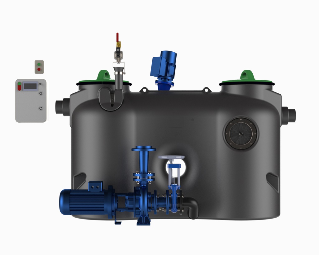 [201-0205] Antžeminis riebalų skirtuvas Greasly-2A-PUMP (Siurblys 50Hz, ENEKA, Iš kairės į dešinę)