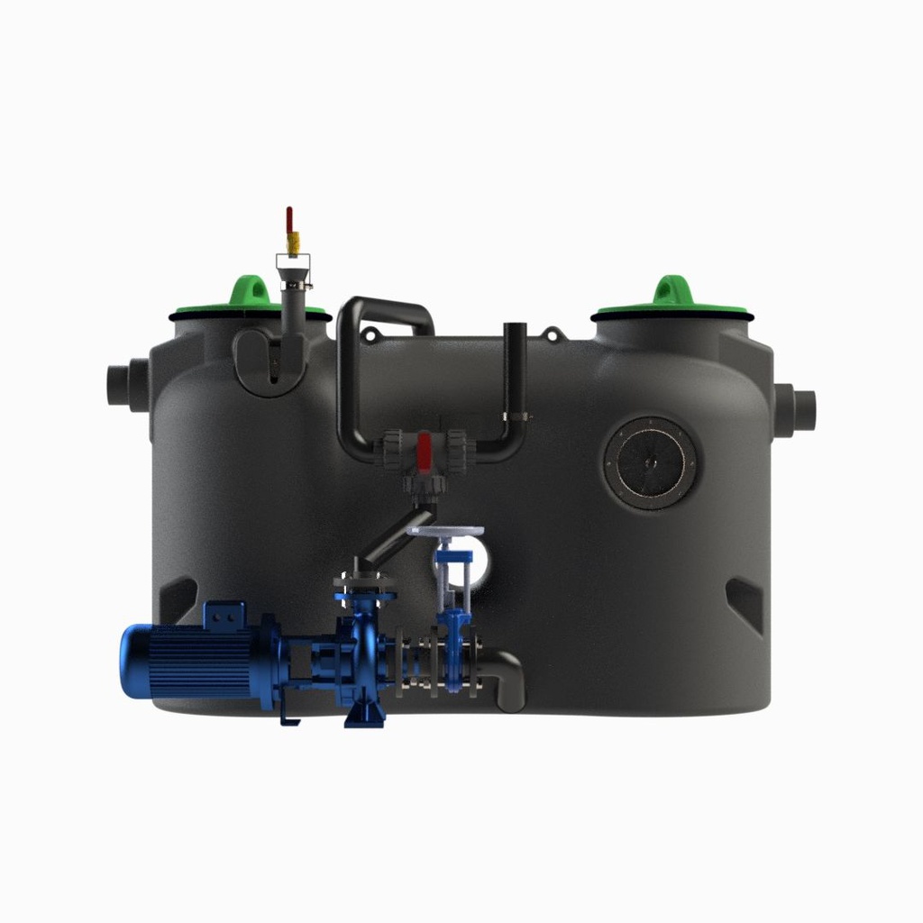 [201-0504] Antžeminis riebalų skirtuvas Greasly-2A-PUMP-M (Siurblys 50Hz, ENEKA, Iš kairės į dešinę)