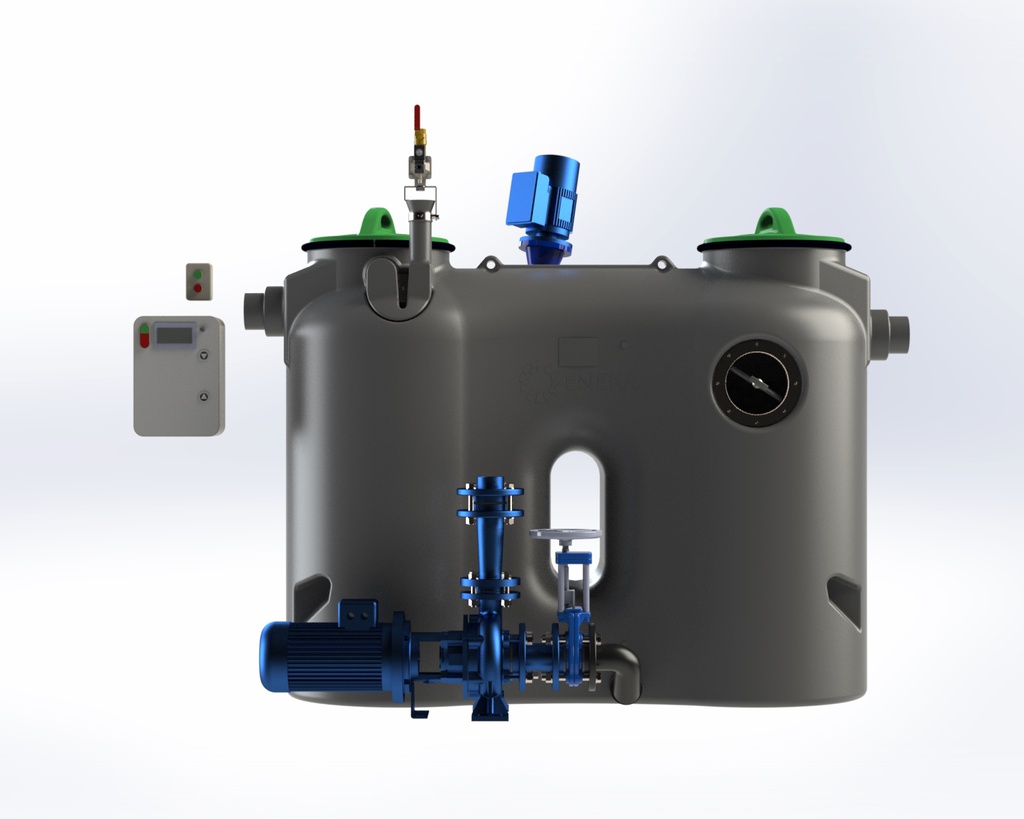 [201-0305] Free-standing Grease Separator Greasly-4A-PUMP (Pump 50Hz, ENEKA, left to right)