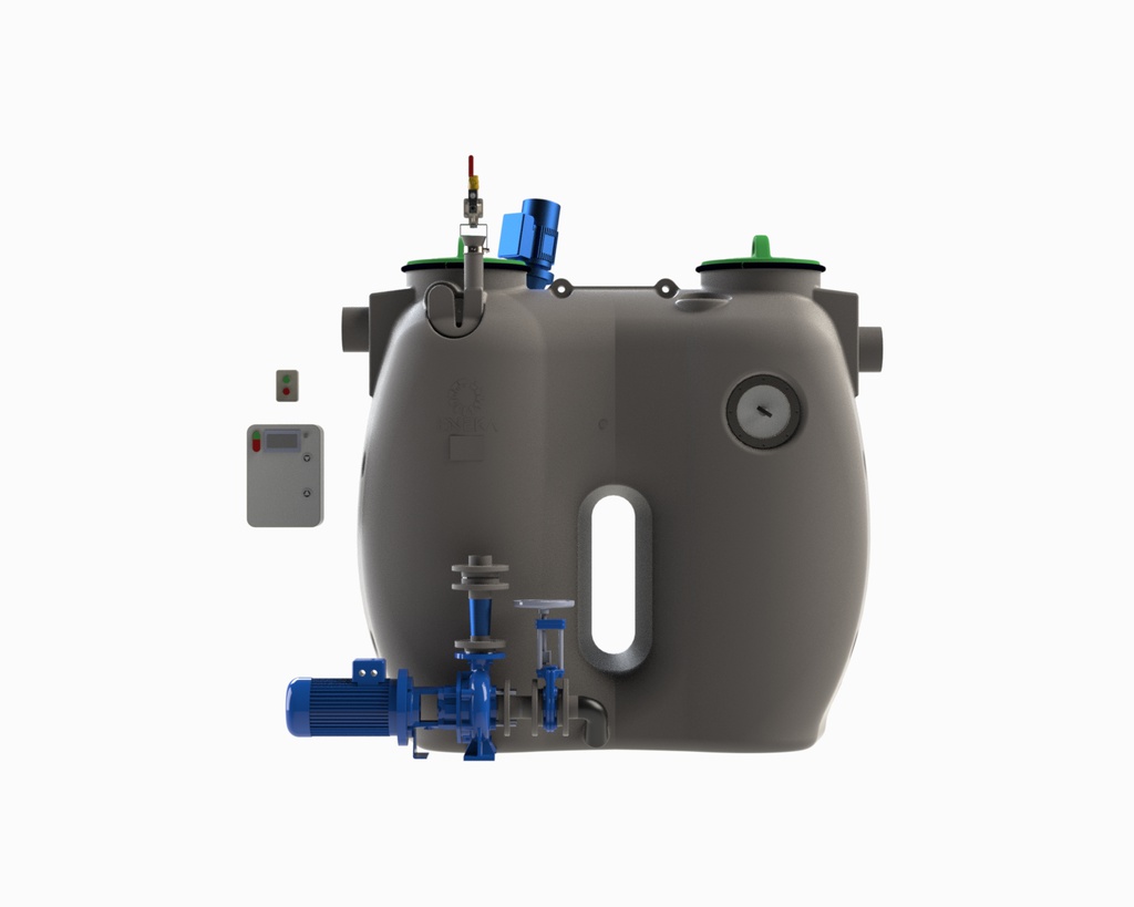 Antžeminis riebalų skirtuvas Greasly-7A-PUMP (Siurblys 50Hz, ENEKA, Iš kairės į dešinę)